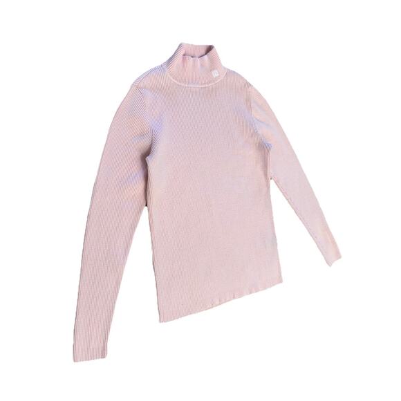 Ralph Lauren Women’s Pink Ribbed Long Sleeve Turtleneck Sweater Top Logo Small - Picture 3 of 5